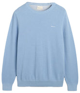 GANT Men's Cotton Pique C-Neck Pullover Sweater, Clear Sky, L